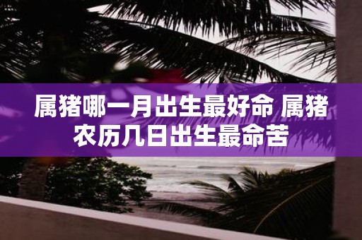 属猪哪一月出生最好命 属猪农历几日出生最命苦
