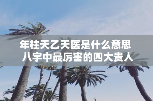 年柱天乙天医是什么意思 八字中最厉害的四大贵人