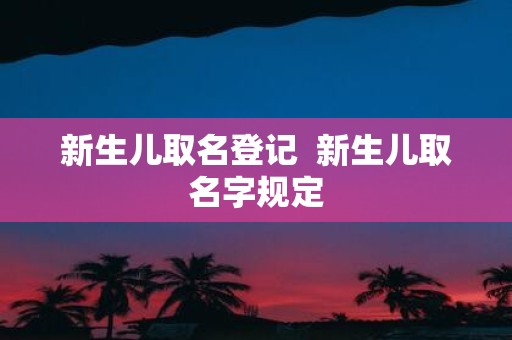 新生儿取名登记 新生儿取名字规定