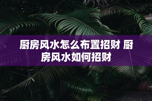 厨房风水怎么布置招财 厨房风水如何招财