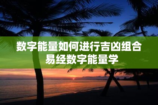数字能量如何进行吉凶组合 易经数字能量学