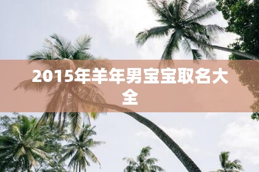 2015年羊年男宝宝取名大全