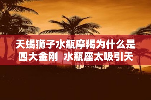 天蝎狮子水瓶摩羯为什么是四大金刚 水瓶座太吸引天蝎了