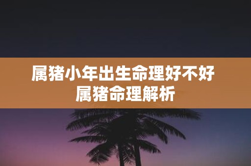 属猪小年出生命理好不好 属猪命理解析