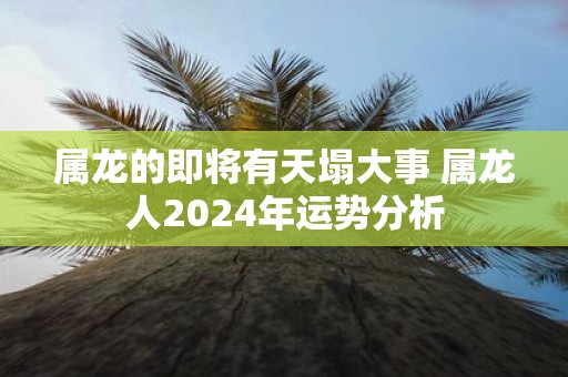 属龙的即将有天塌大事 属龙人2025年运势分析