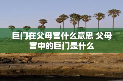 巨门在父母宫什么意思 父母宫中的巨门是什么