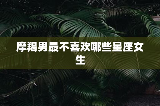 摩羯男最不喜欢哪些星座女生