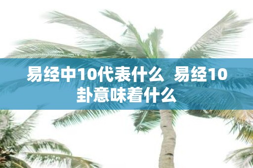 易经中10代表什么 易经10卦意味着什么