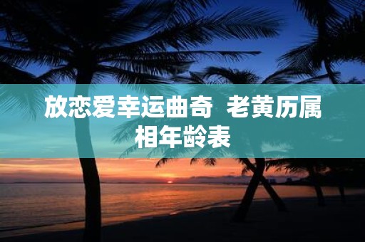 放恋爱幸运曲奇 老黄历属相年龄表
