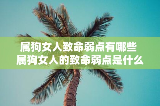 属狗女人致命弱点有哪些 属狗女人的致命弱点是什么
