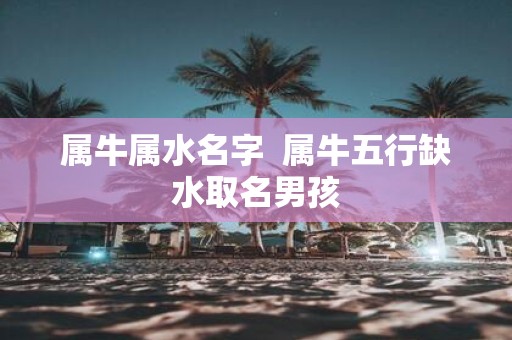 属牛属水名字 属牛五行缺水取名男孩