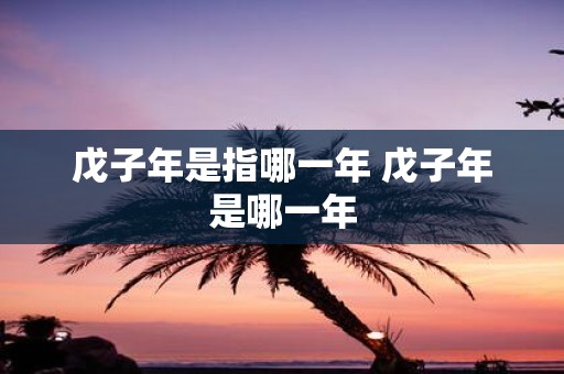 戊子年是指哪一年 戊子年是哪一年