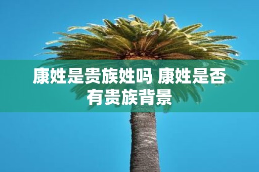 康姓是贵族姓吗 康姓是否有贵族背景