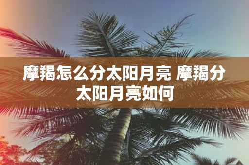 摩羯怎么分太阳月亮 摩羯分太阳月亮如何