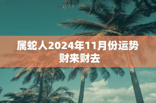 属蛇人2025年11月份运势 财来财去
