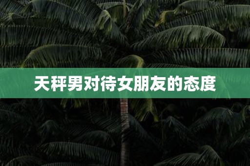 天秤男对待女朋友的态度
