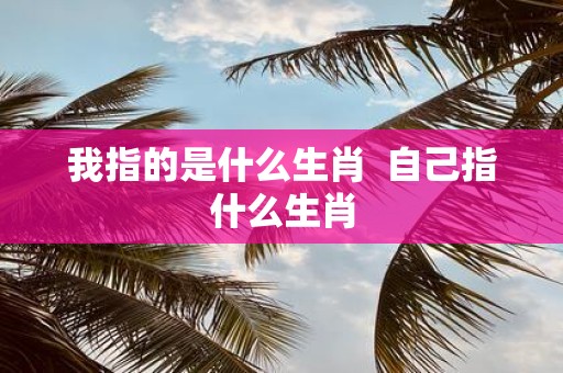 我指的是什么生肖 自己指什么生肖