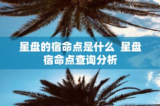 星盘的宿命点是什么 星盘宿命点查询分析