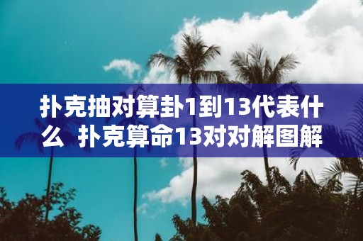 扑克抽对算卦1到13代表什么 扑克算命13对对解图解
