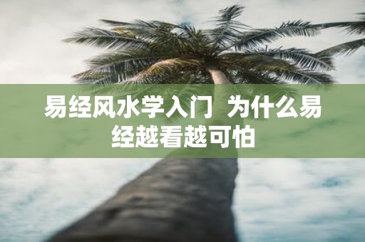 易经风水学入门 为什么易经越看越可怕