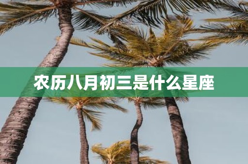 农历八月初三是什么星座