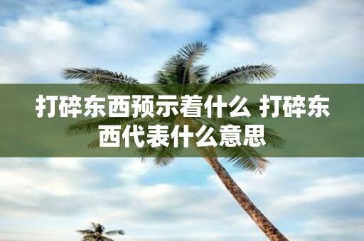 打碎东西预示着什么 打碎东西代表什么意思