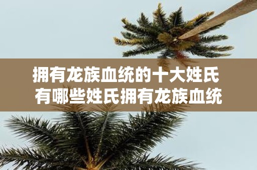 拥有龙族血统的十大姓氏 有哪些姓氏拥有龙族血统