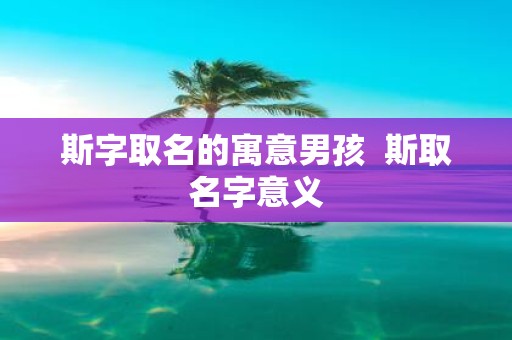斯字取名的寓意男孩 斯取名字意义
