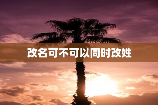 改名可不可以同时改姓