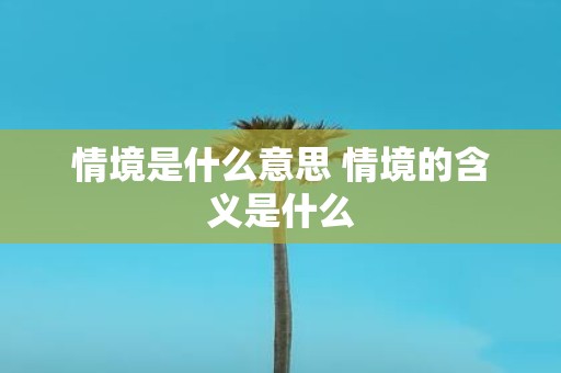 情境是什么意思 情境的含义是什么