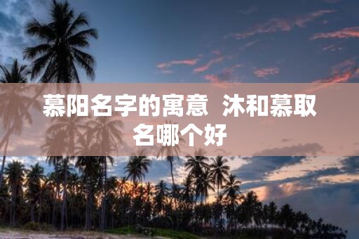慕阳名字的寓意 沐和慕取名哪个好