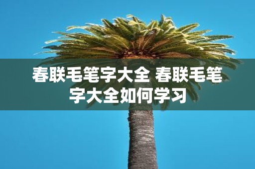 春联毛笔字大全 春联毛笔字大全如何学习