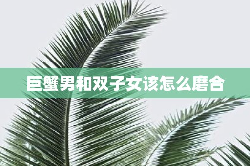 巨蟹男和双子女该怎么磨合