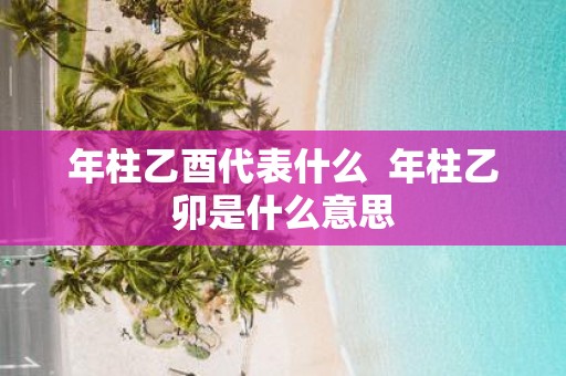 年柱乙酉代表什么 年柱乙卯是什么意思