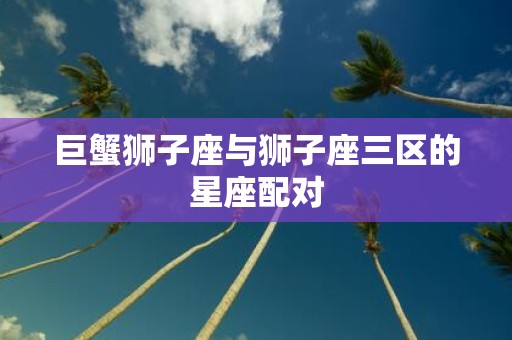 巨蟹狮子座与狮子座三区的星座配对
