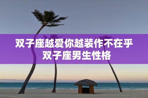 双子座越爱你越装作不在乎 双子座男生性格