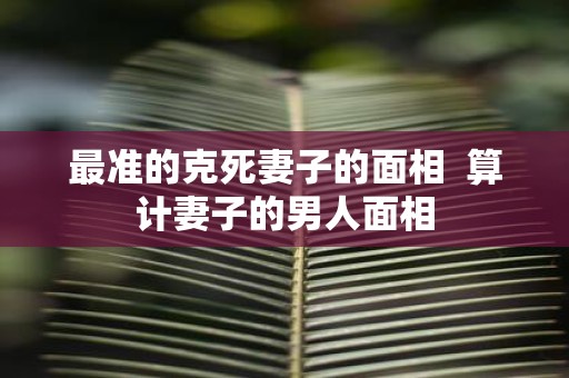 最准的克死妻子的面相 算计妻子的男人面相