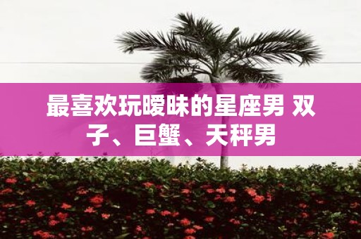 最喜欢玩暧昧的星座男 双子、巨蟹、天秤男