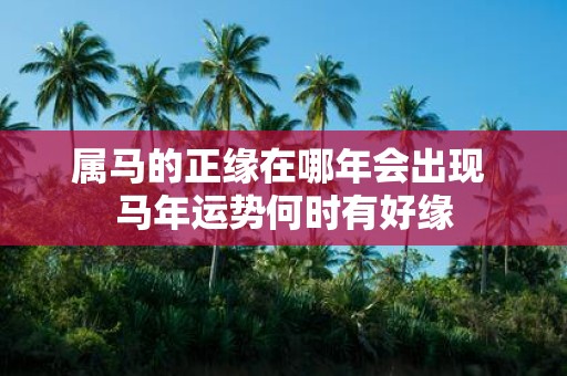 属马的正缘在哪年会出现 马年运势何时有好缘