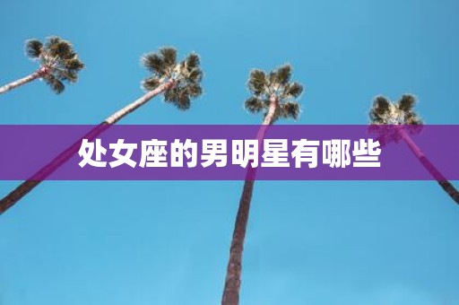 处女座的男明星有哪些