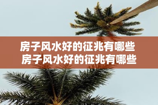 房子风水好的征兆有哪些 房子风水好的征兆有哪些