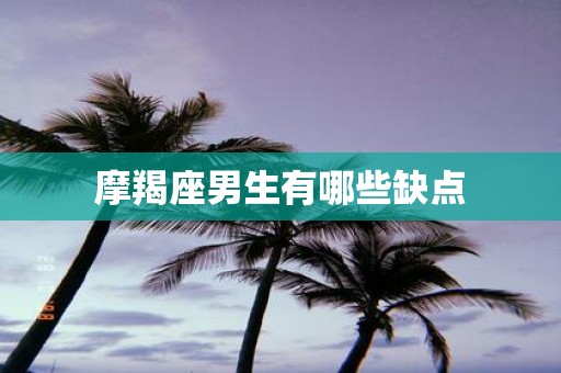 摩羯座男生有哪些缺点