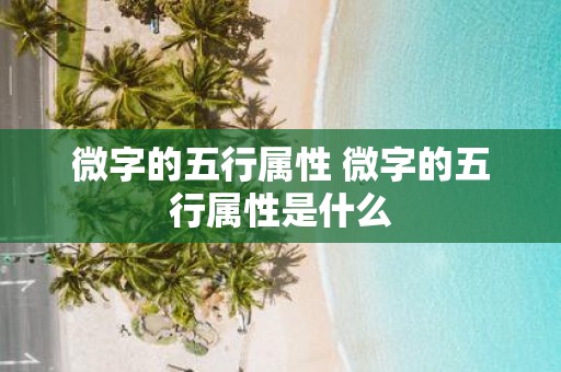微字的五行属性 微字的五行属性是什么
