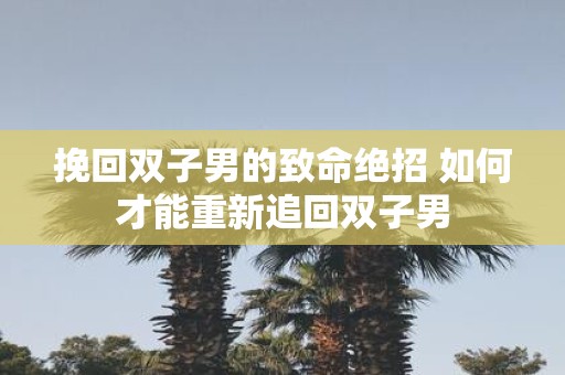 挽回双子男的致命绝招 如何才能重新追回双子男