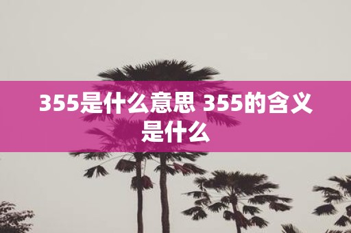 355是什么意思 355的含义是什么