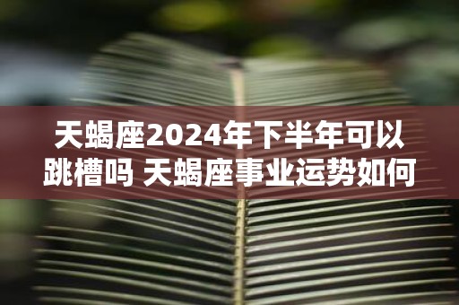 天蝎座2025年下半年可以跳槽吗 天蝎座事业运势如何