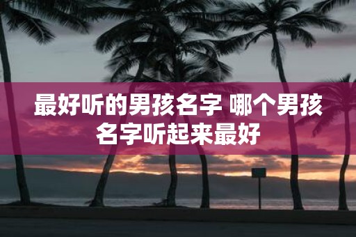 最好听的男孩名字 哪个男孩名字听起来最好