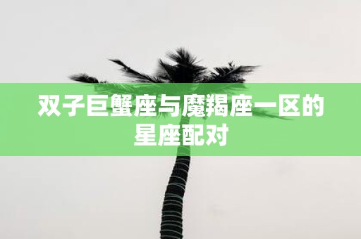 双子巨蟹座与魔羯座一区的星座配对