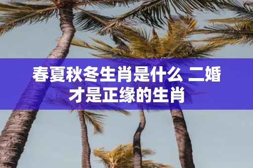 春夏秋冬生肖是什么 二婚才是正缘的生肖