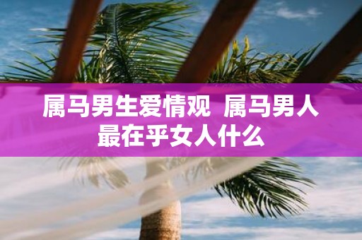 属马男生爱情观 属马男人最在乎女人什么